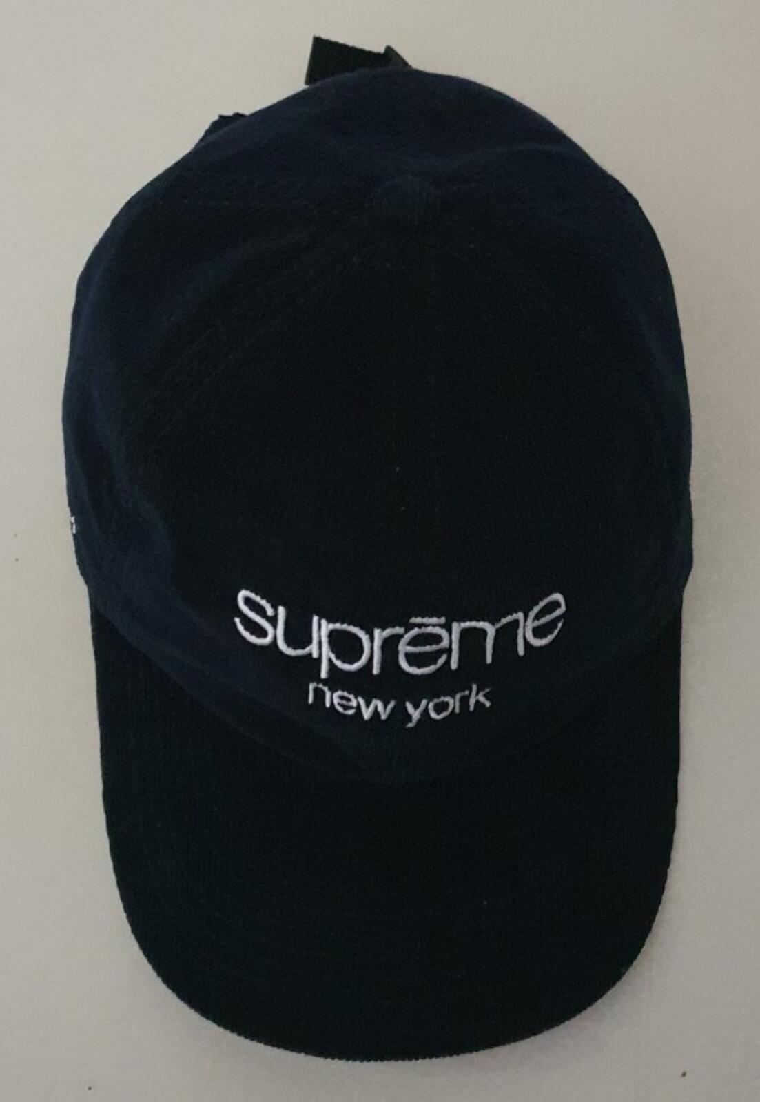 FW21 Supreme GORETEX corduroy Classic Logo 6-panel navy Cap water resistant hat