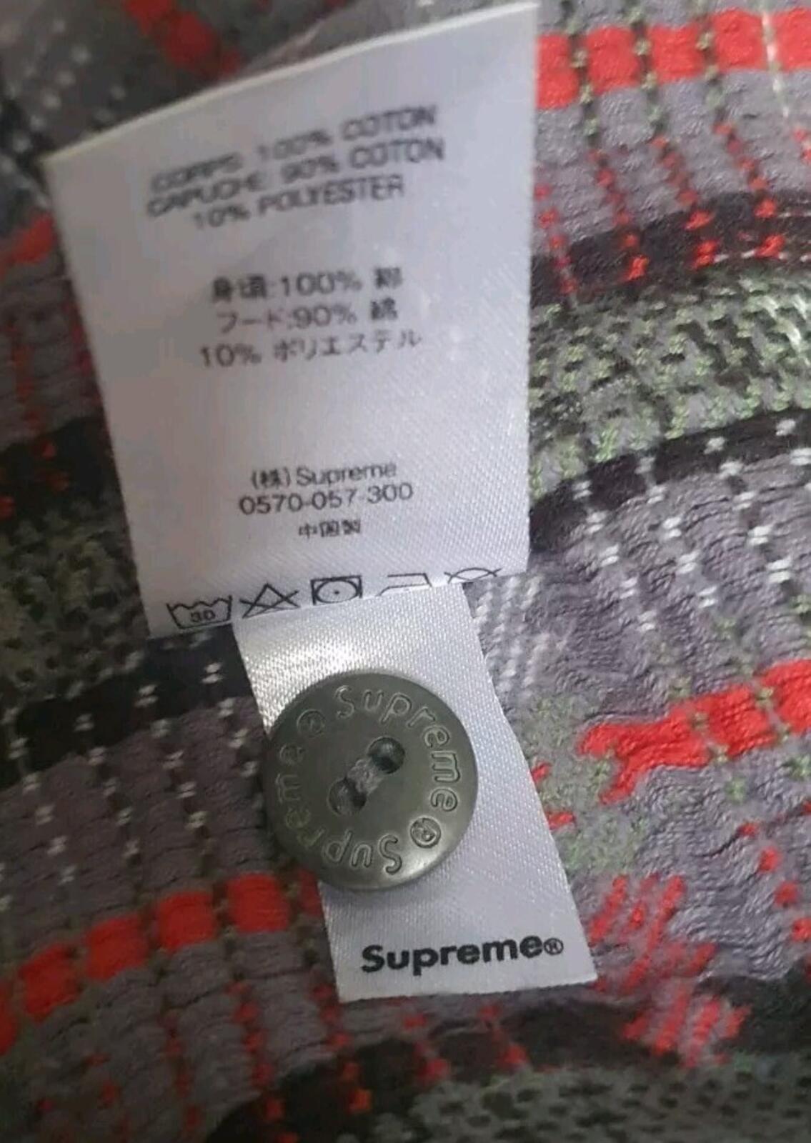 FW18 Supreme Kapuzenhemd aus Jacquard-Flanell, Größe XL