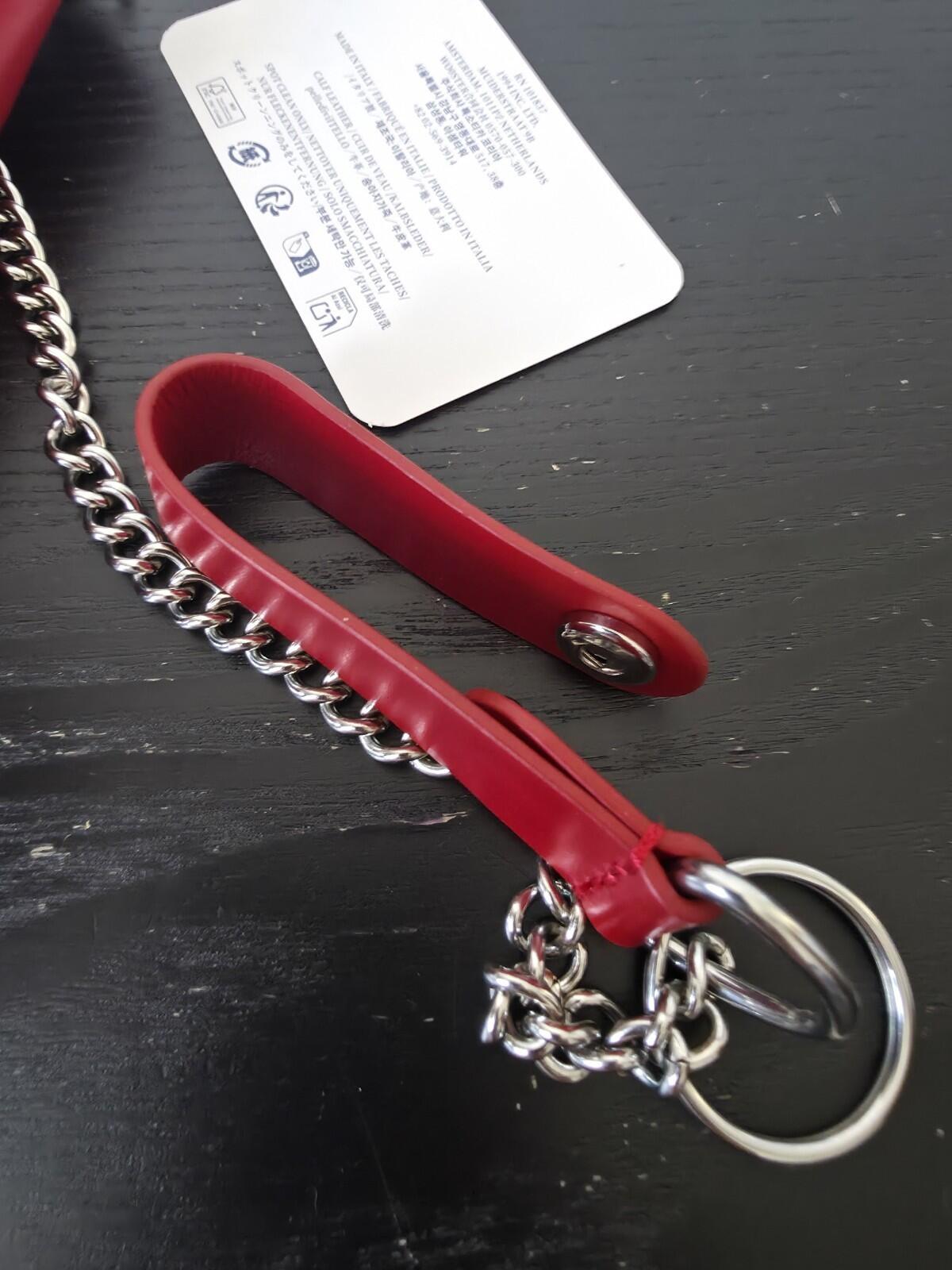 SS25 Supreme Lederketten-Geldbörse Rot