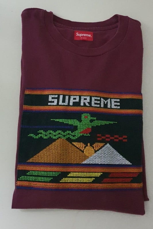 Camiseta de manga larga Supreme Needlepoint Patch SS19 morada talla L