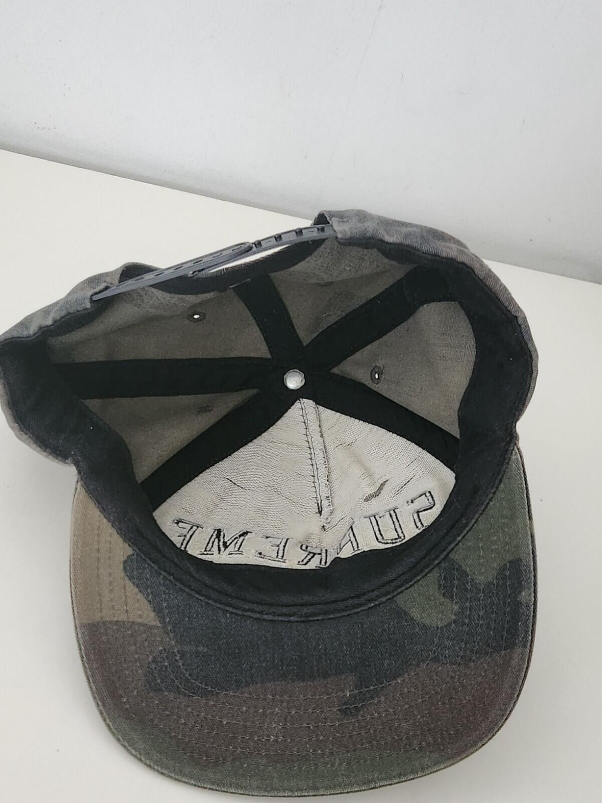 Gorra con diseño de camuflaje de 5 paneles con logotipo bordado Supreme x Champion FW14 Vintage 2014