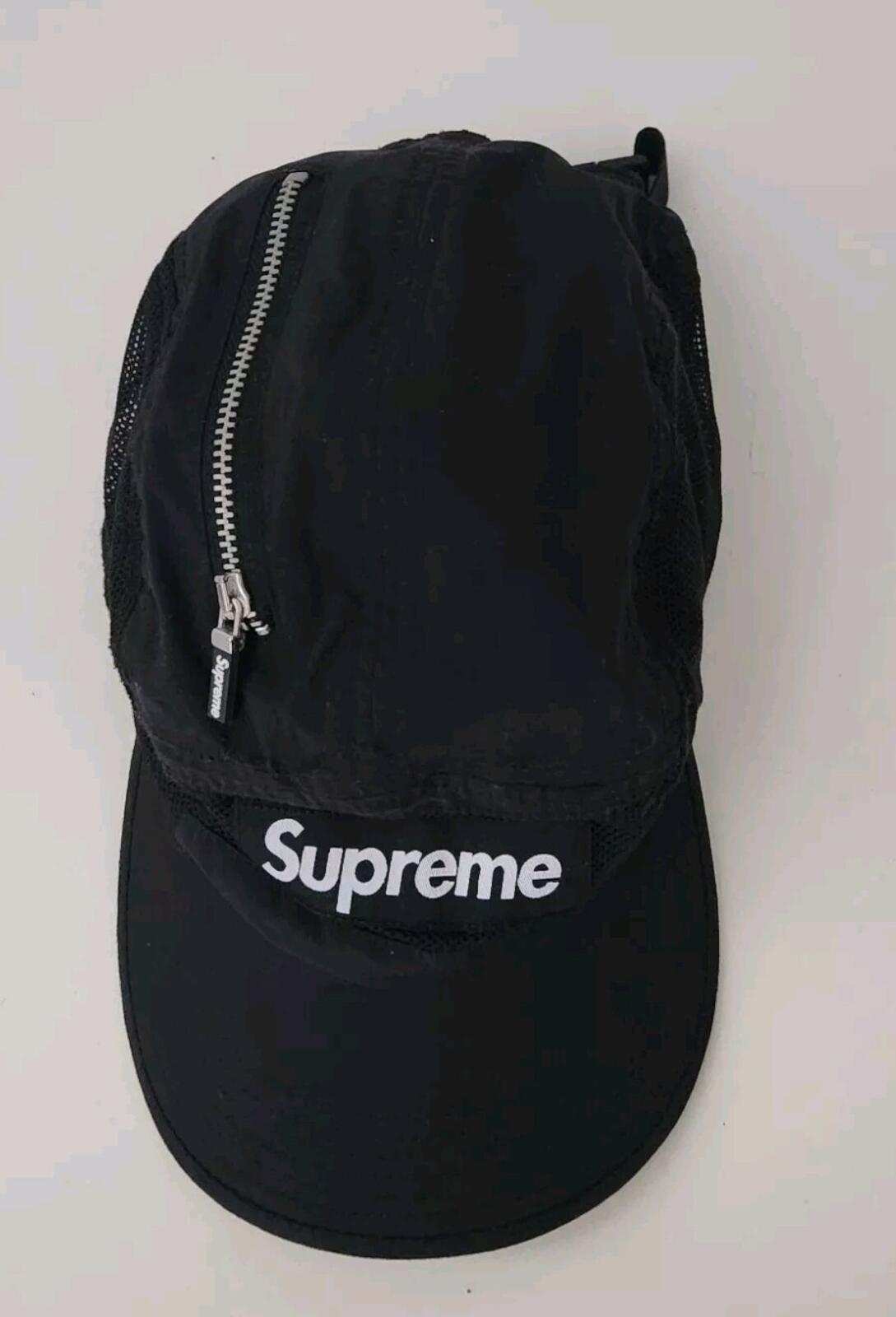 FW20 Supreme Zip Mesh Camp Cap Black