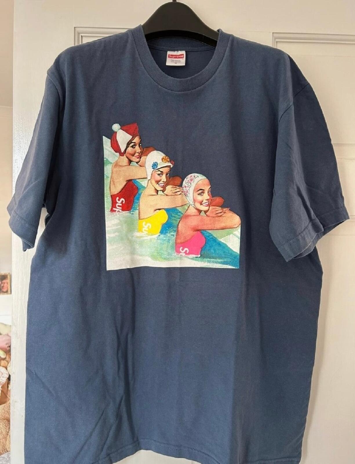 SS18 Supreme Swimmers Tee Dark Slate T-shirt Size M Medium