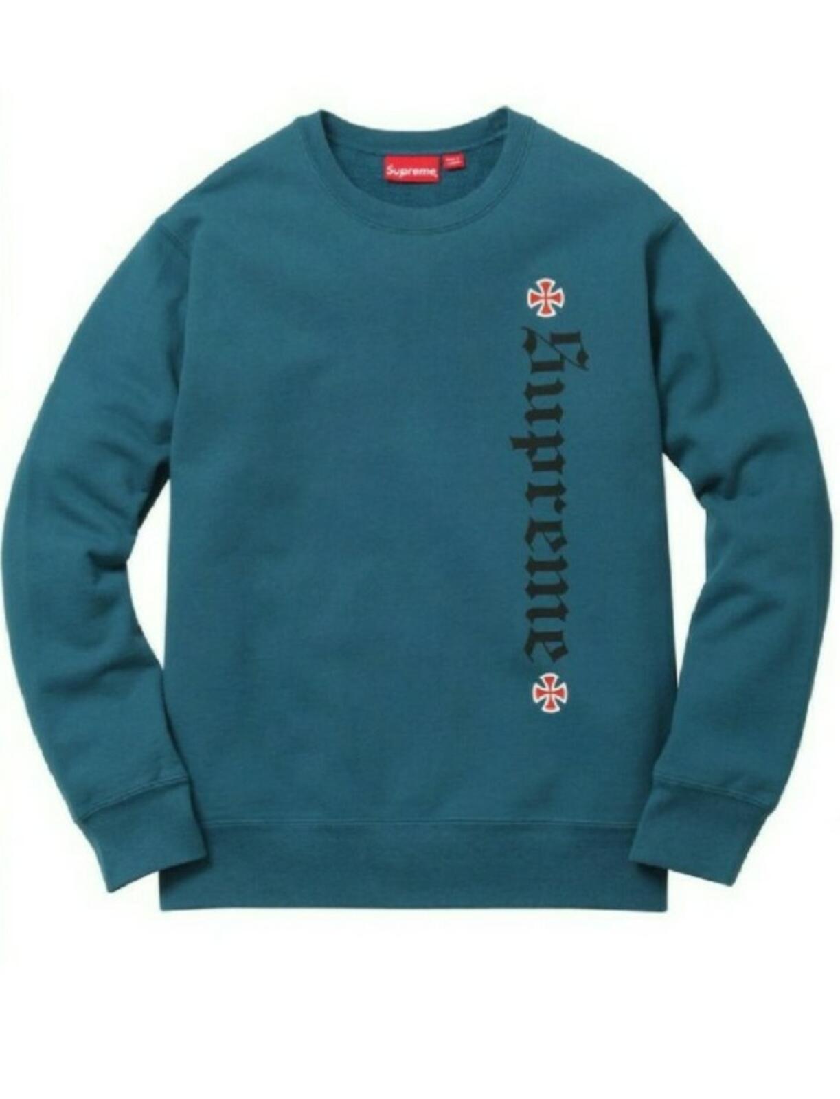 FW17 Supreme x Independent Fuc* The Rest Crewneck Dark Slate Size XL