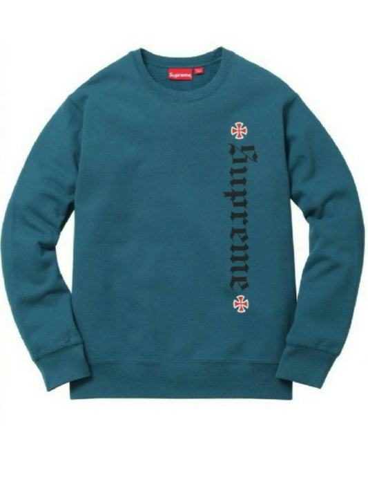 FW17 Supreme x Independent Fuc* The Rest Sudadera cuello redondo Dark Slate Talla XL