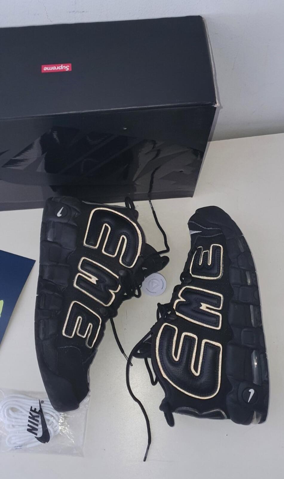 SS17 Supreme x Nike Air More Uptempo Schwarz UK 6.5 US 7.5 EUR 40.5 Los