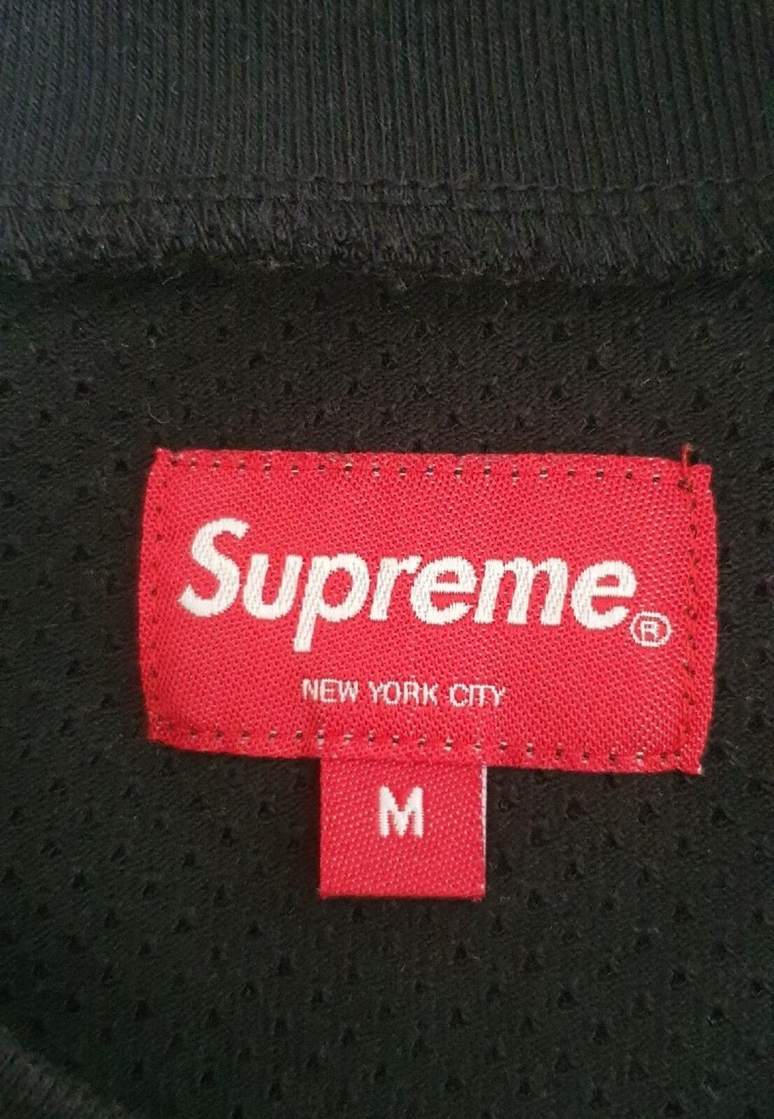 SS20 Supreme Cotton Mesh Gradient Logo Top Black Tee Size M