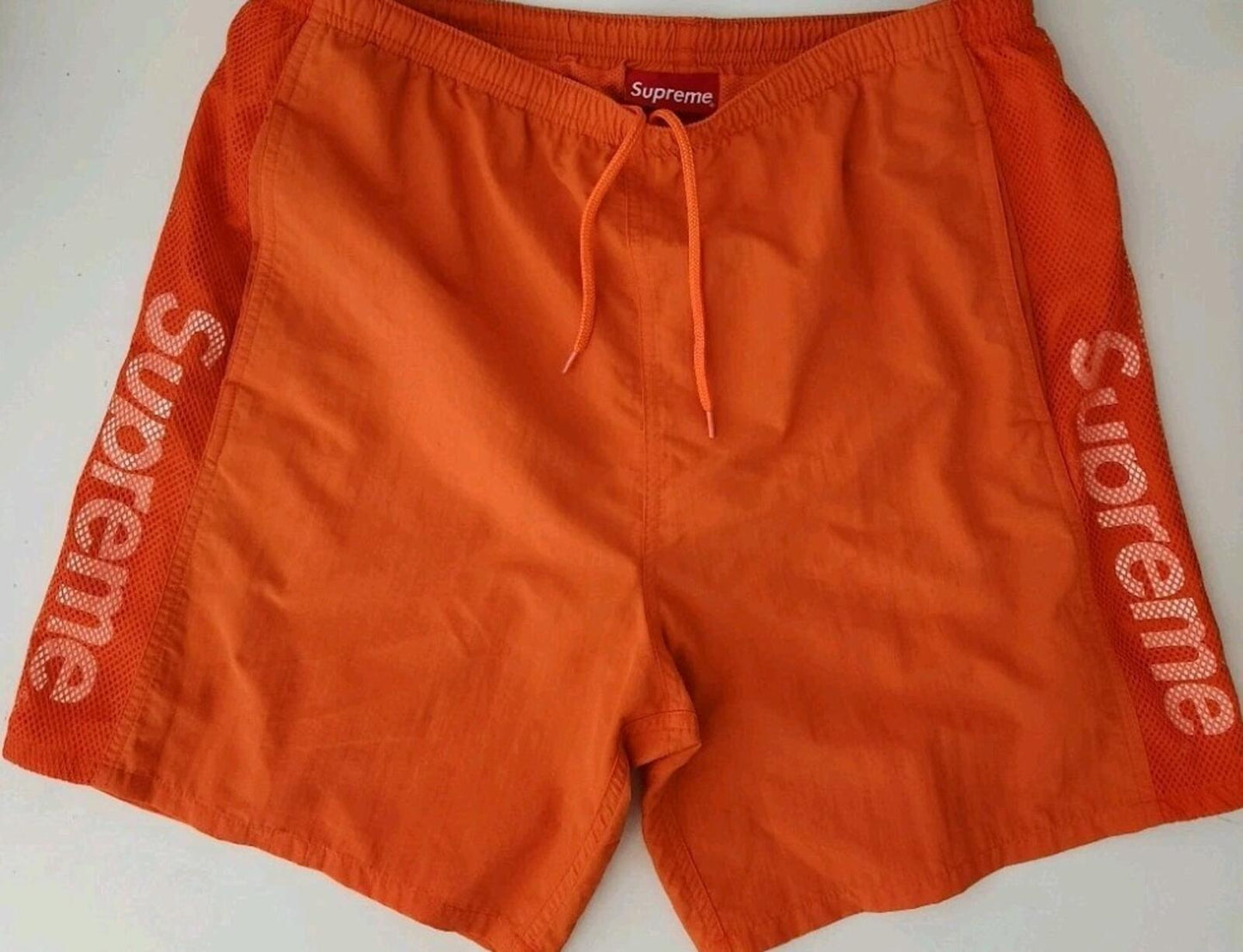 SS20 Supreme Mesh Panel Water Short Orange Swim Size L