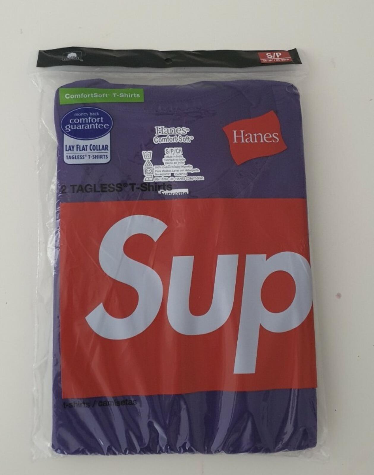 SS21 Supreme Hanes Purple Tees 2 Pack  Size S