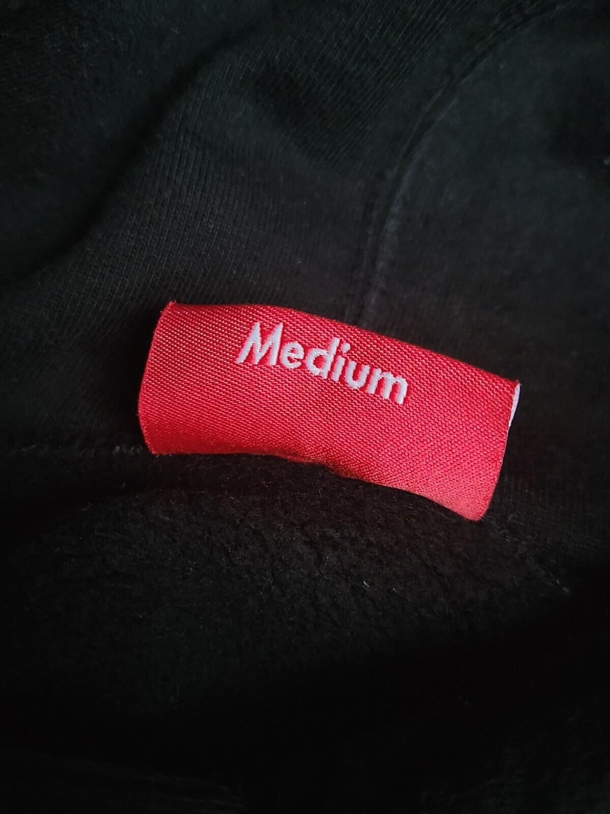 SS18 Supreme Diagonal Hooded Sweatshirt black hoodie M medium Pullover