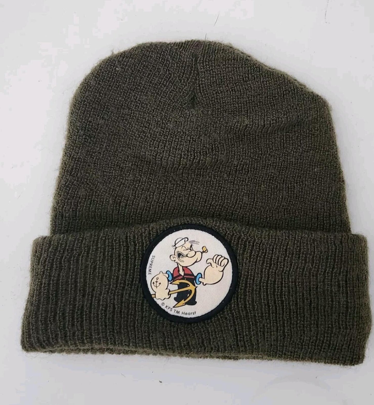 FW10 Supreme Popeye Wollmütze Olive