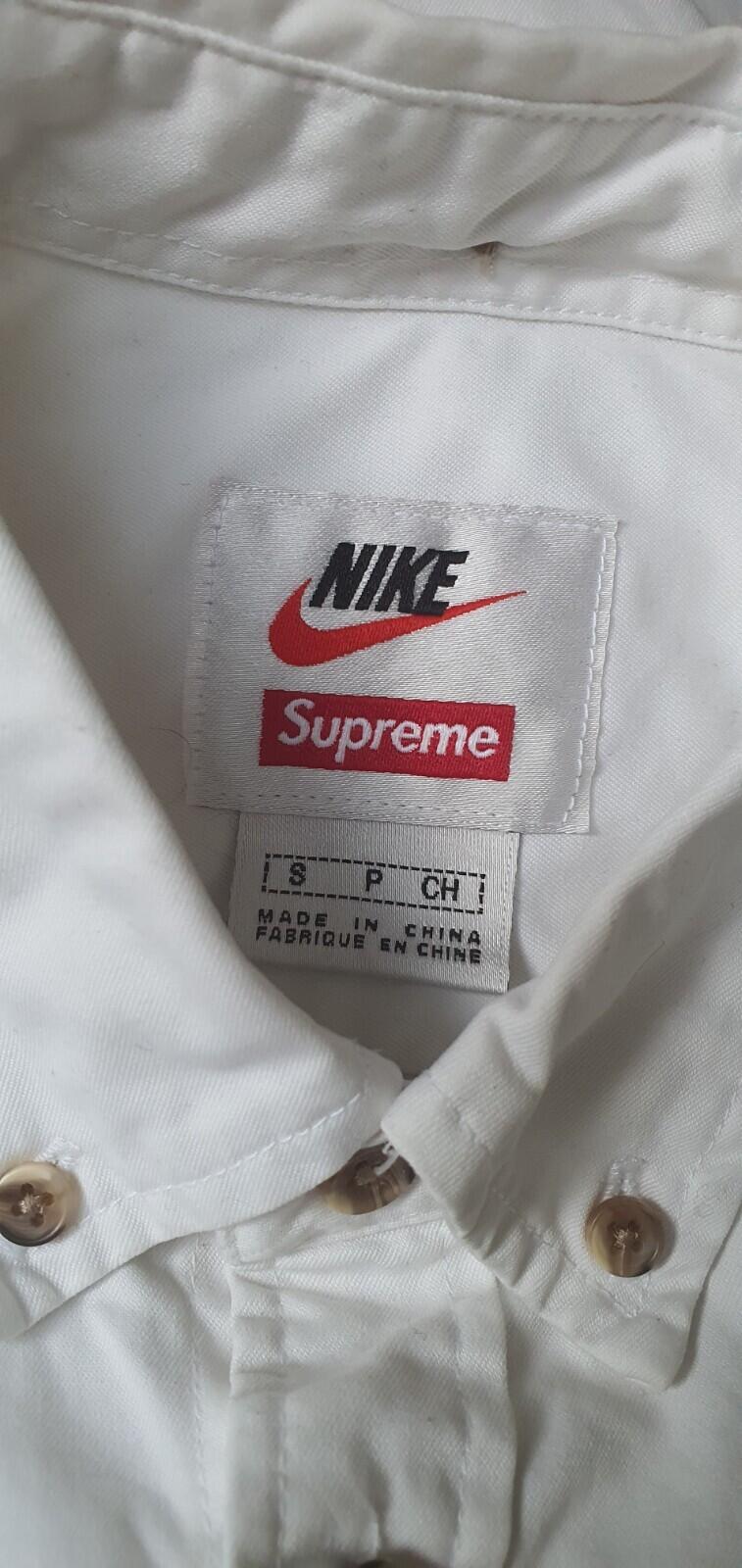 SS21 Supreme x Nike Cotton Twill shirt white size S small long sleeve