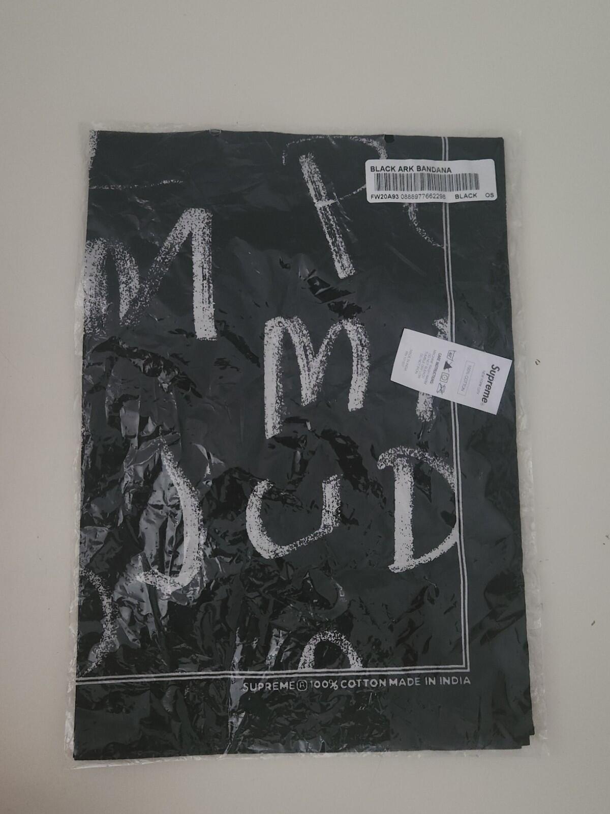 FW20 Supreme Black Arc Bandana Cotton Scarf Original artwork Lee Scratch Perry