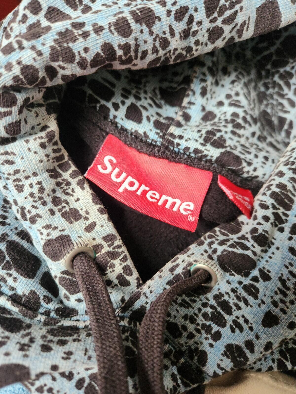 SS19 Supreme Marble hooded sweatshirt size XL hoodie blue