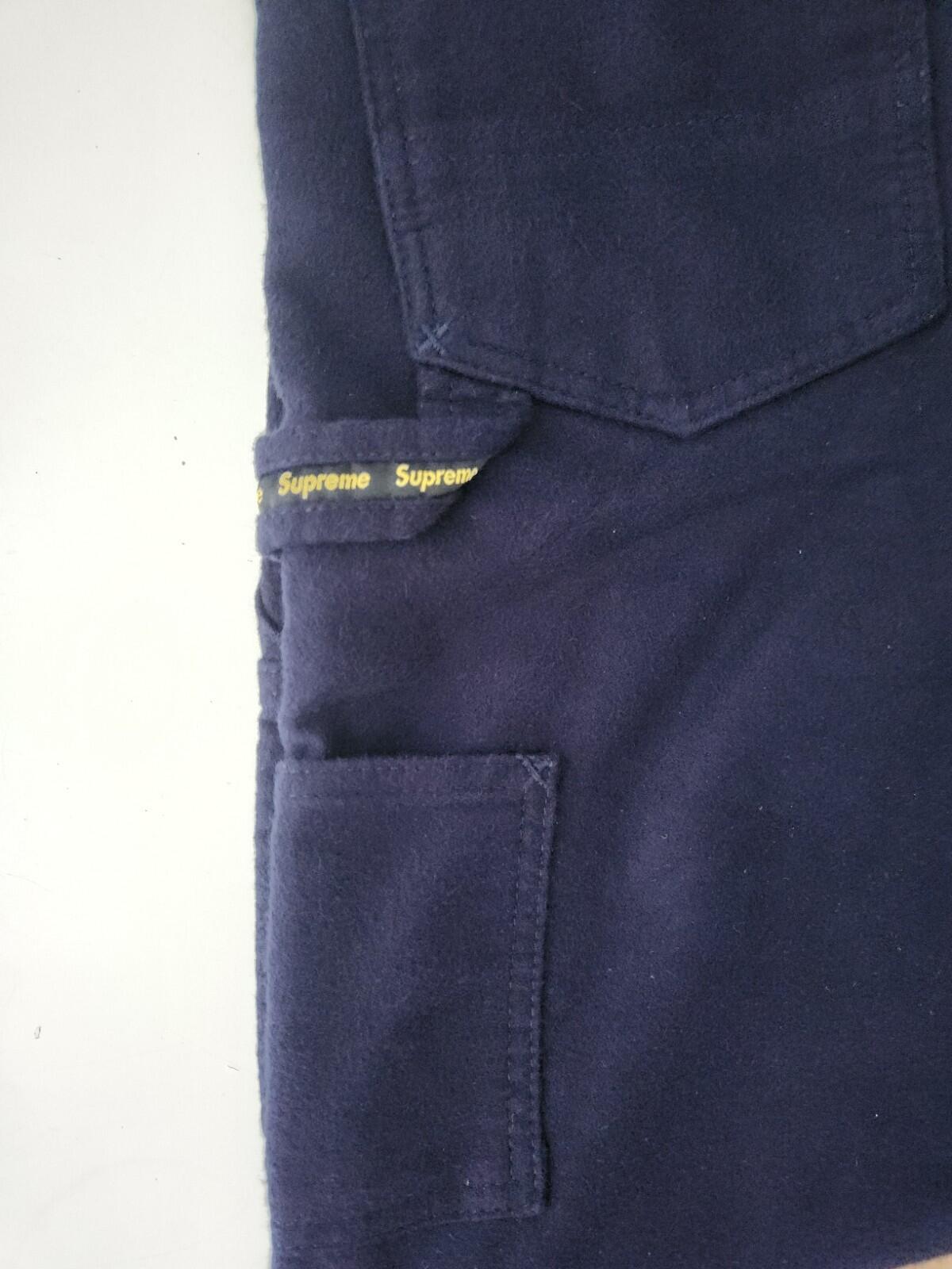FW22 Supreme Moleskin Double Knee Painter Pant Navy Size M 32 W32 L32
