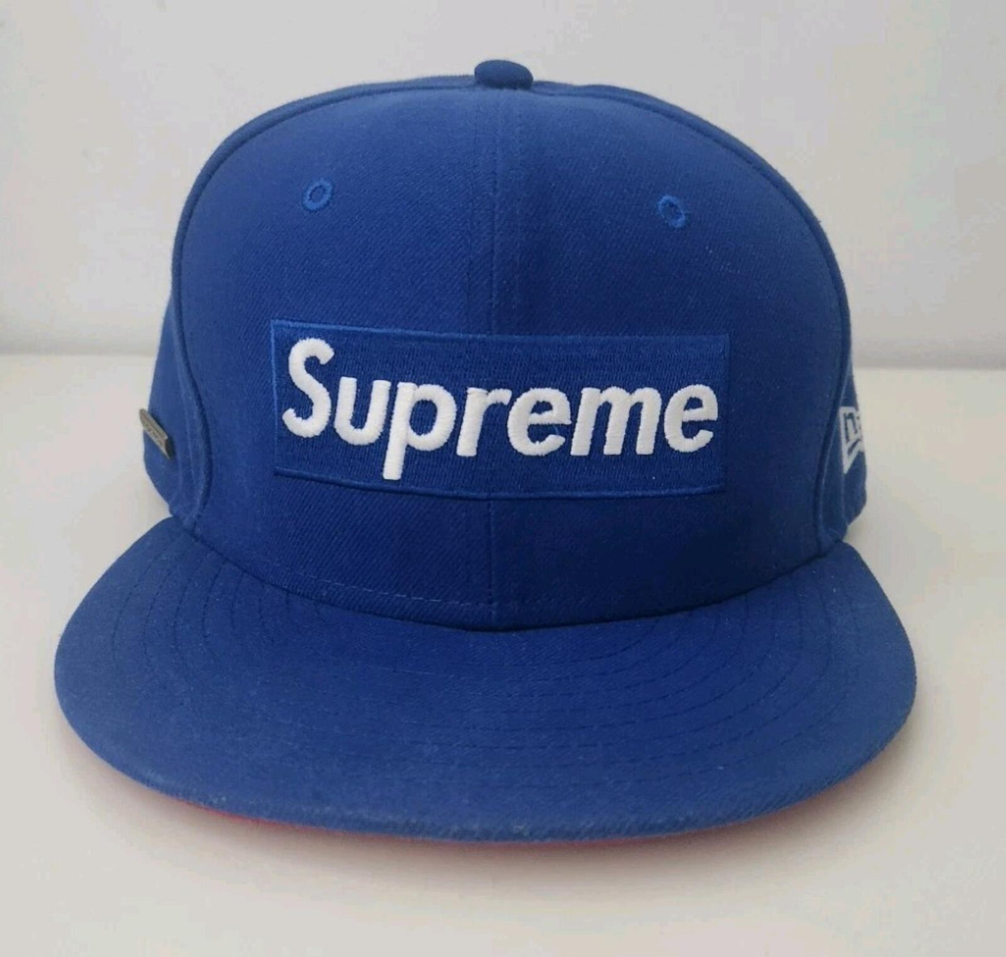 FW13 Supreme GORE-TEX Box Logo New Era Blau Rot Hut Wasserdichte Kappe 7 3/8 Vintage