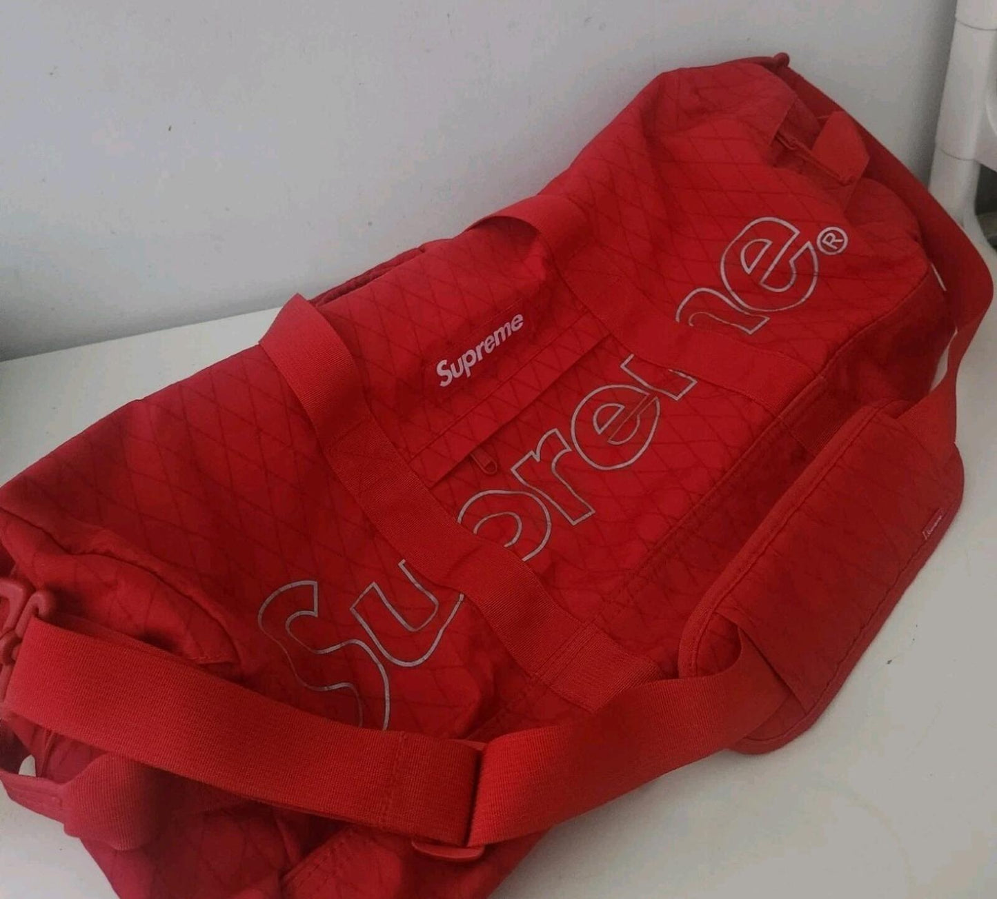 FW18 Supreme Duffle Bag Red Water and Abrasion Resistant