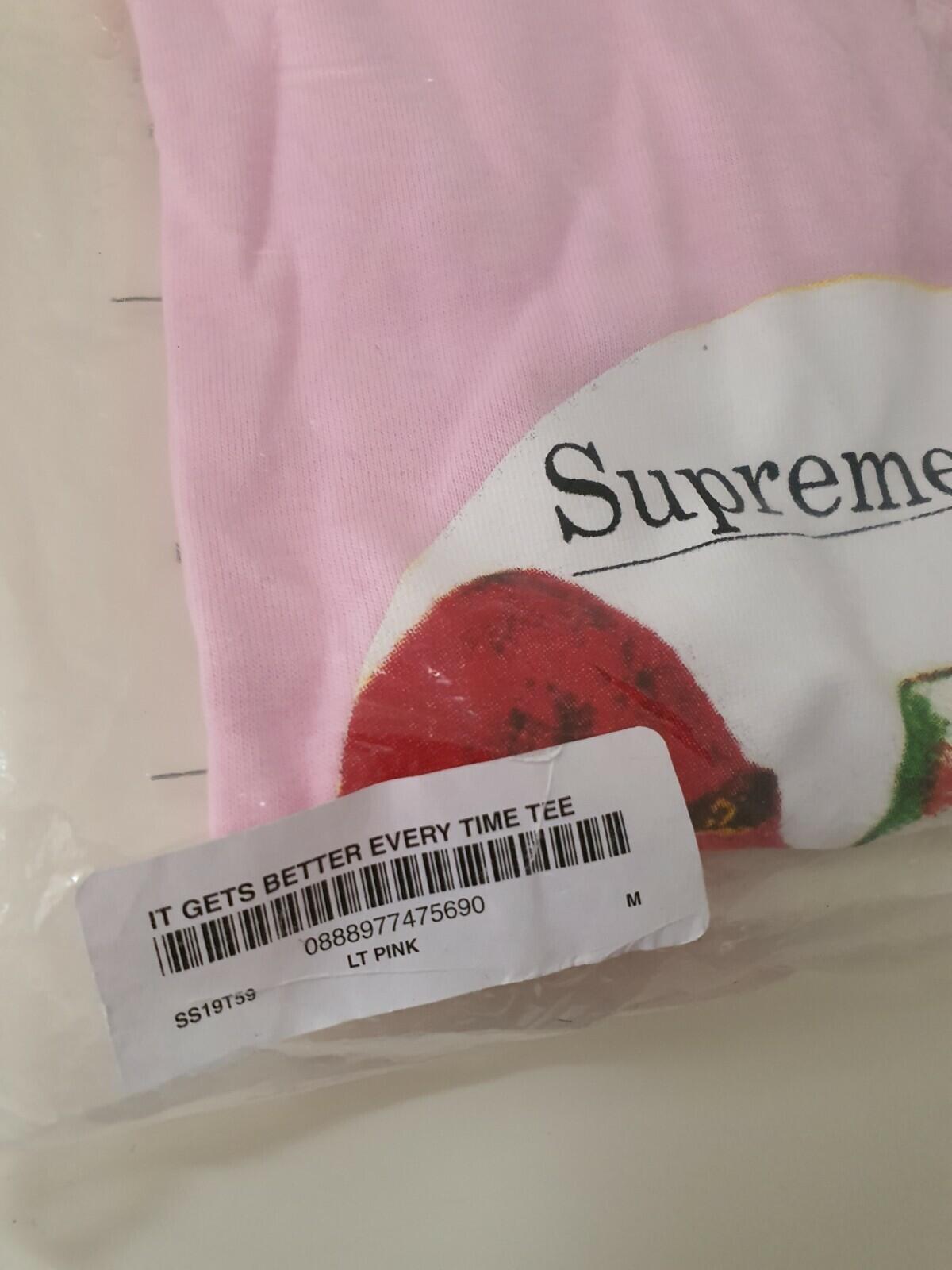 SS19 Supreme It gets Better Tee Light Pink Size M