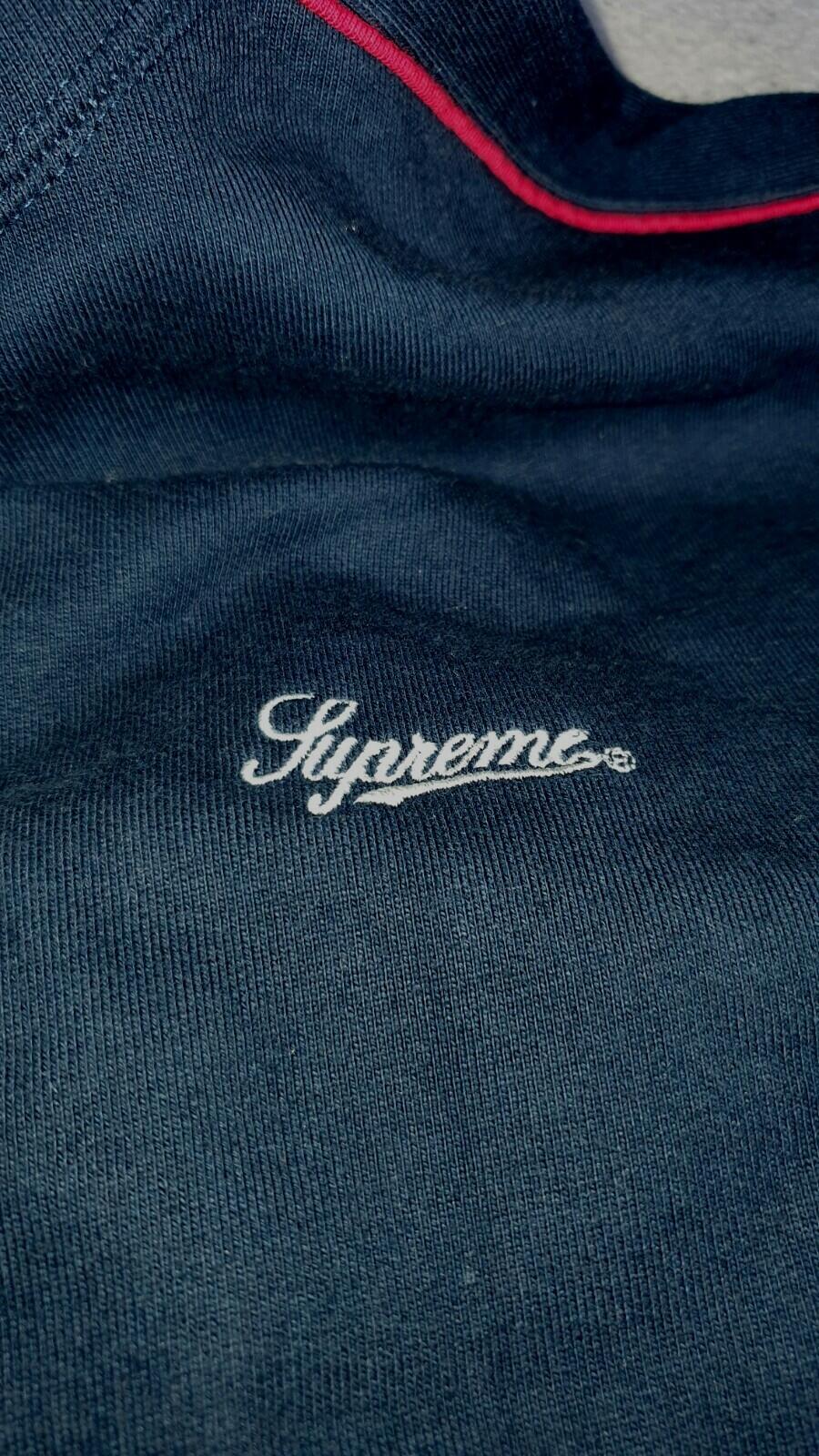 SS18 Supreme Piping Hooded Sweatshirt Navy Size L