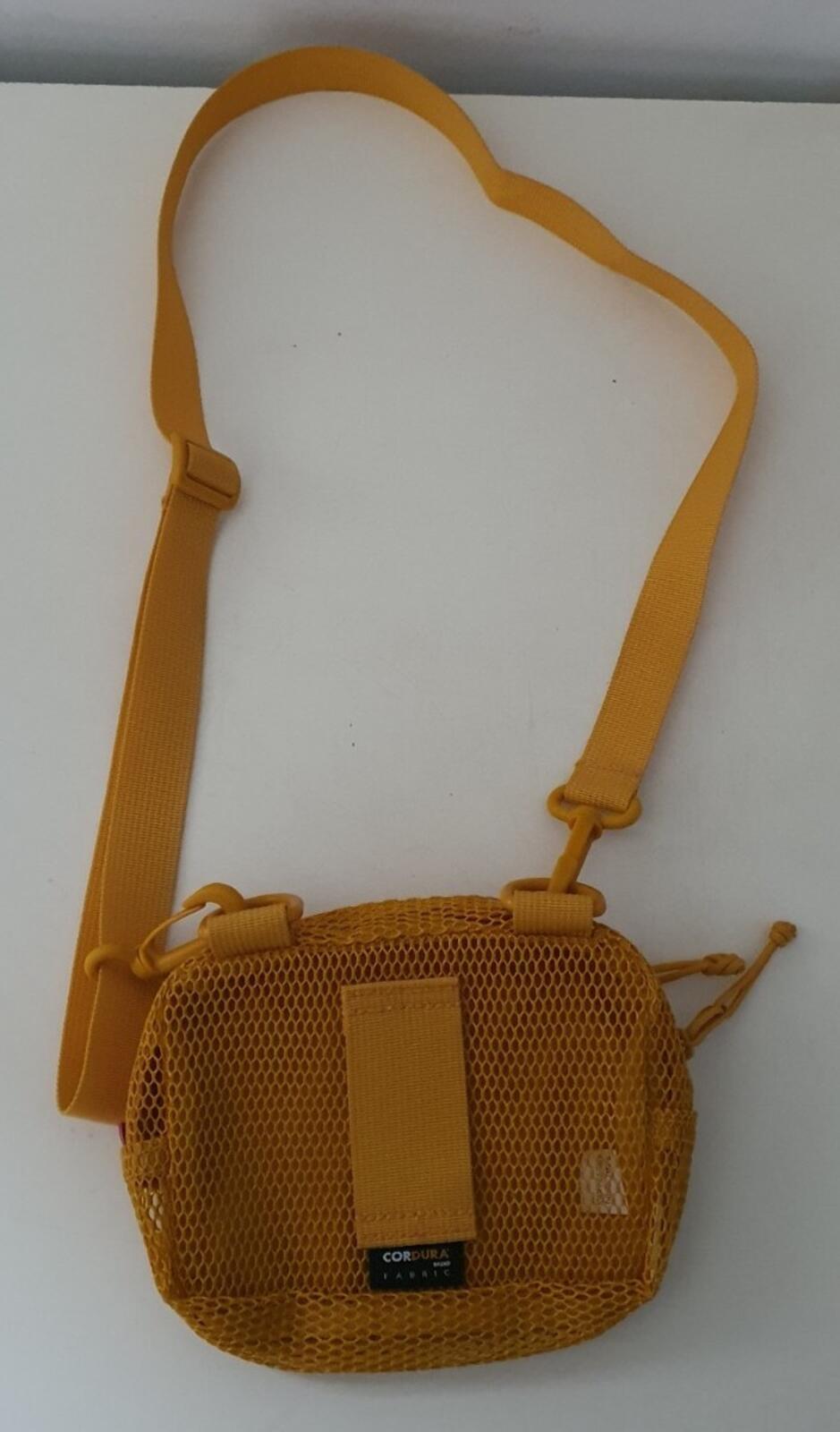 SS20 Supreme small shoulder side bag gold Cordura fabric mesh 3M reflective Logo