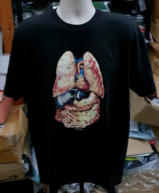 FW18 Supreme Guts camiseta negra talla L grande anatomía órganos