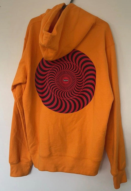 Sudadera con capucha Supreme x Spitfire SS18 Talla L, naranja