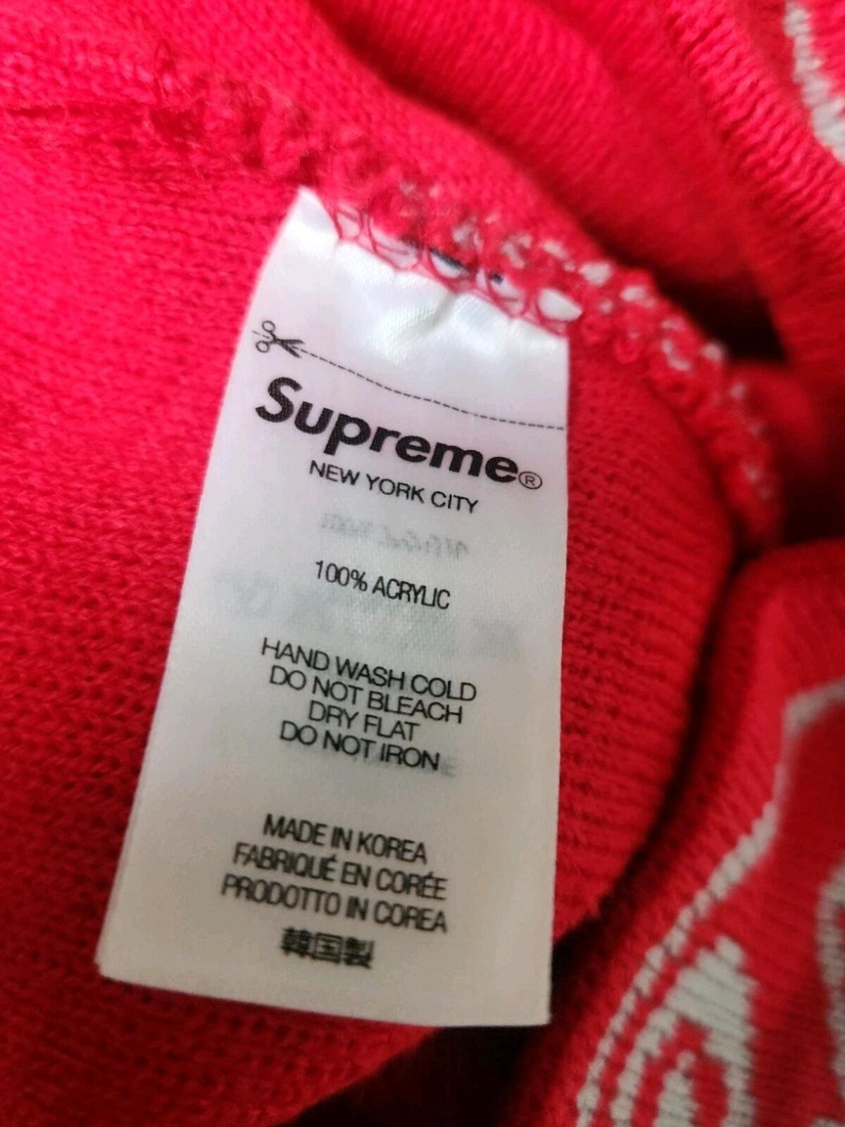 SS22 Supreme Knowledge Reigns Beanie Red Hat Made In Korea