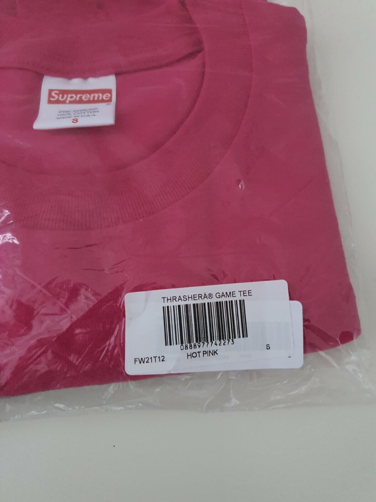 FW21 Supreme x Thrasher Game T-Shirt Hot Pink S Small Neu und ungeöffnet