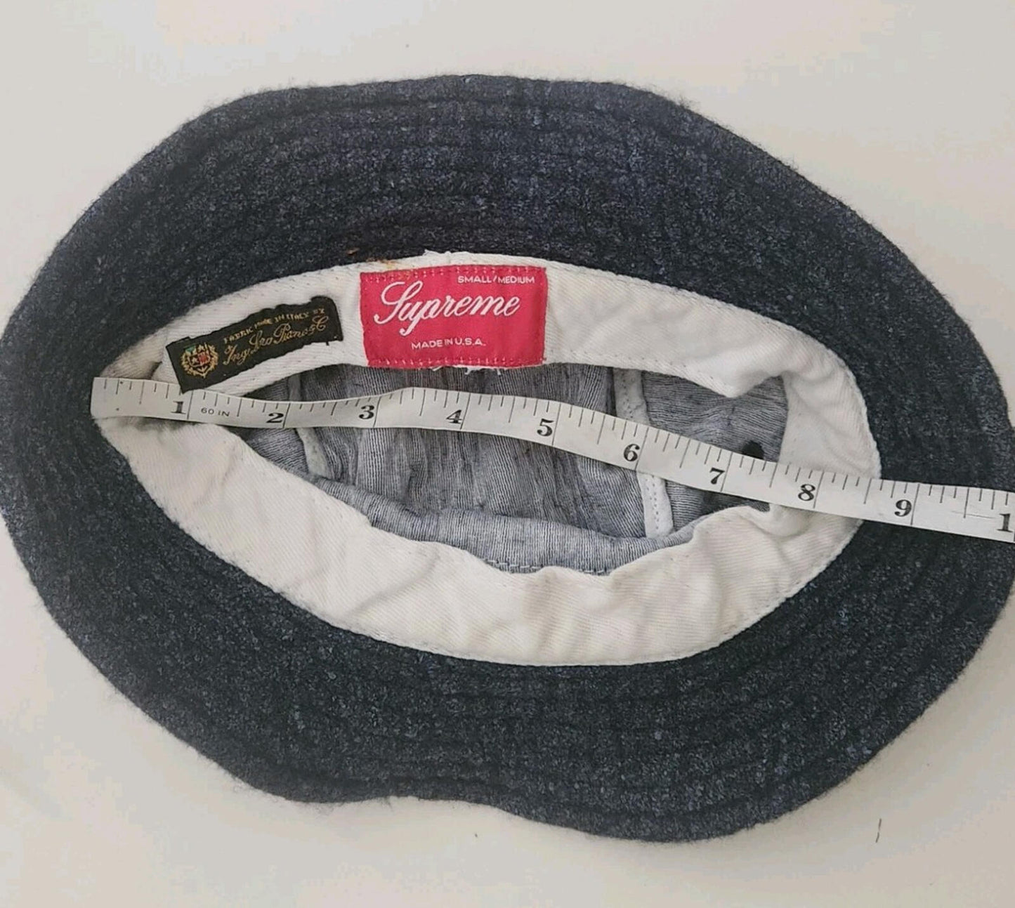 SS14 Supreme Loro Piana French Terry crusher Navy bucket hat Blue Vintage 2014