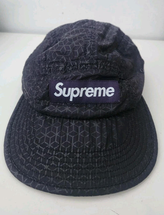 SS19 Supreme Gorra Camp Cap Ripstop Geométrico Morado Nylon Hecha en EE. UU.