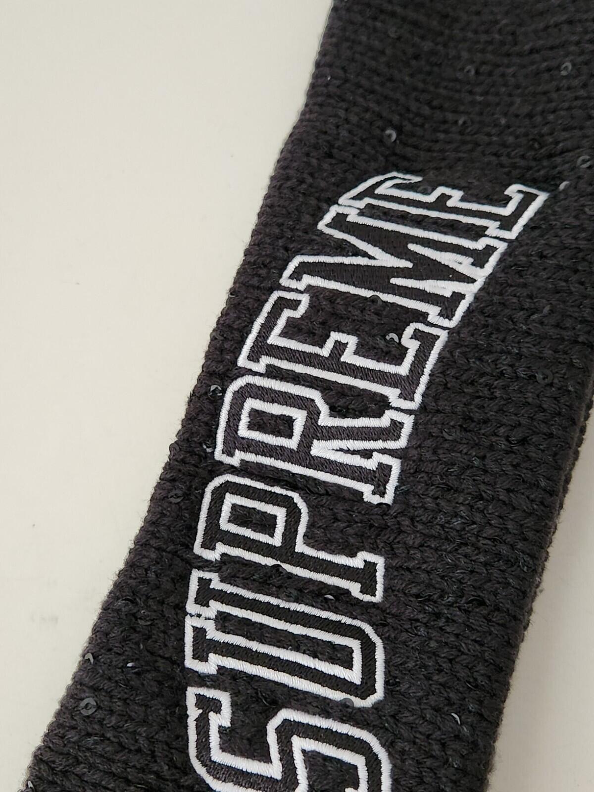 FW18 Supreme New Era Sequin Arc Logo Headband Black