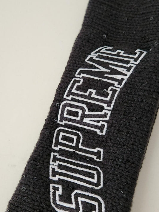 FW18 Supreme New Era Sequin Arc Logo Headband Black