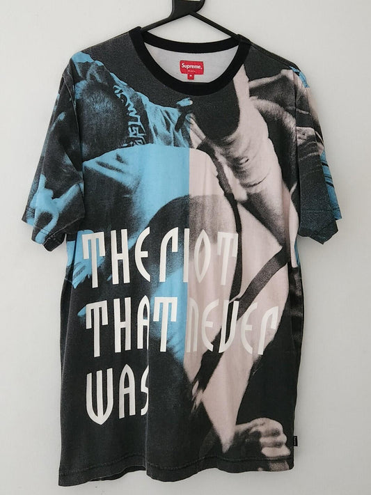 SS14 Supreme The Riot That Never Happened T-Shirt schwarz Größe M Vintage Selten