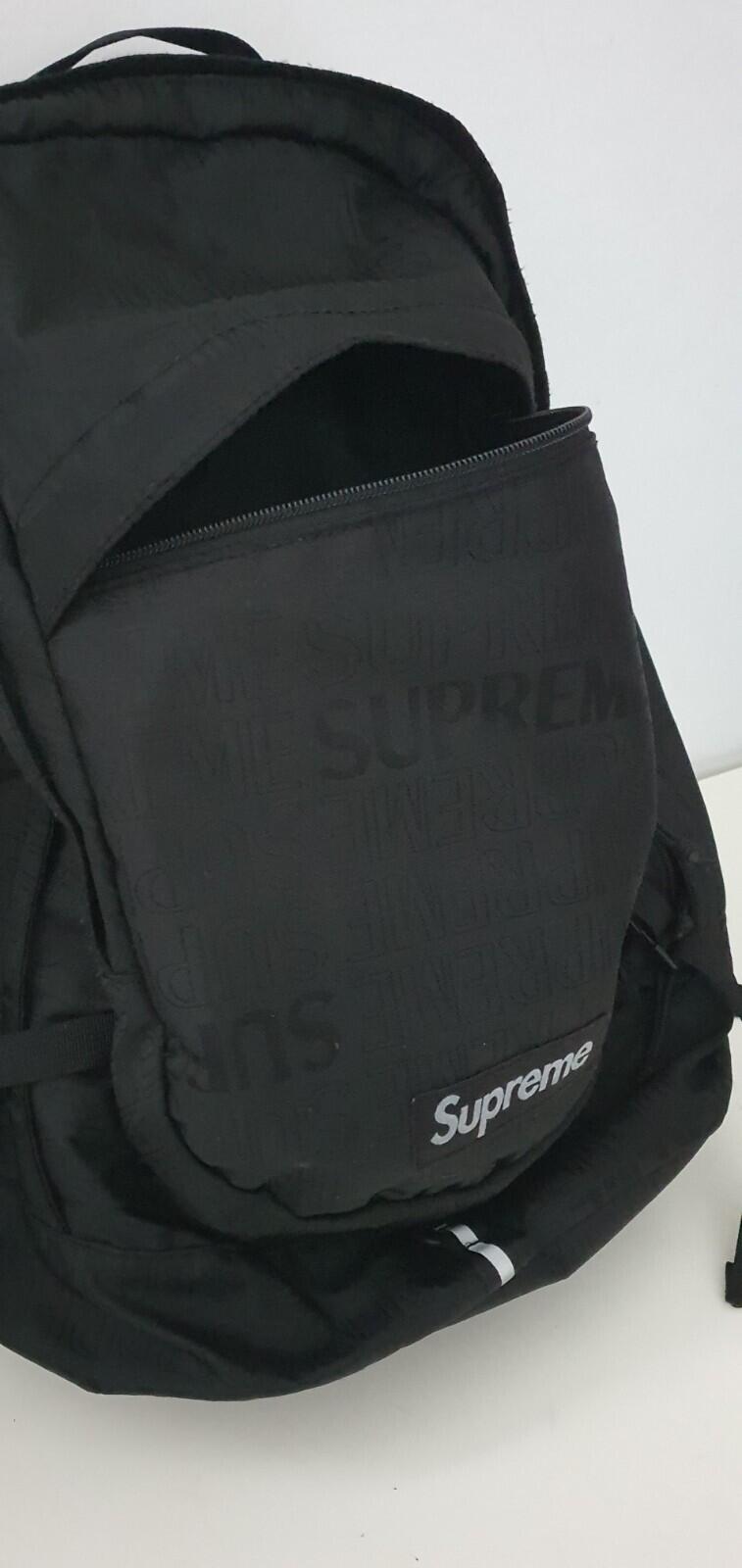 SS19 Supreme Black Backpack Cordura Fabric Box-Logo Rucksack Tasche