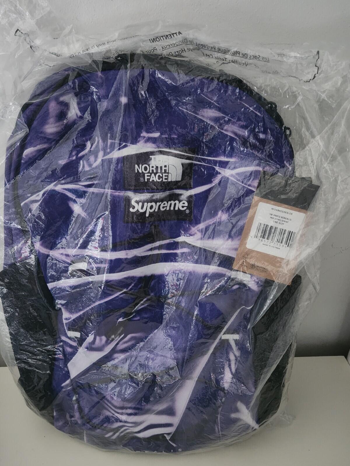 SS23 FW18 Supreme The North Face Tromple L'oeil Printed Borealis backpack Purple