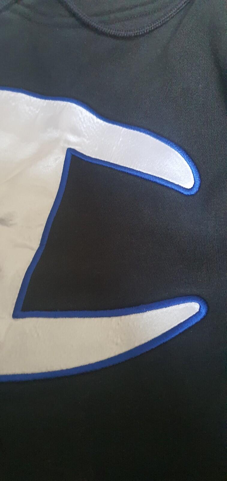 SS17 Supreme x Champion Satin logo Black hooded sweatshirt size M Medium hoodie