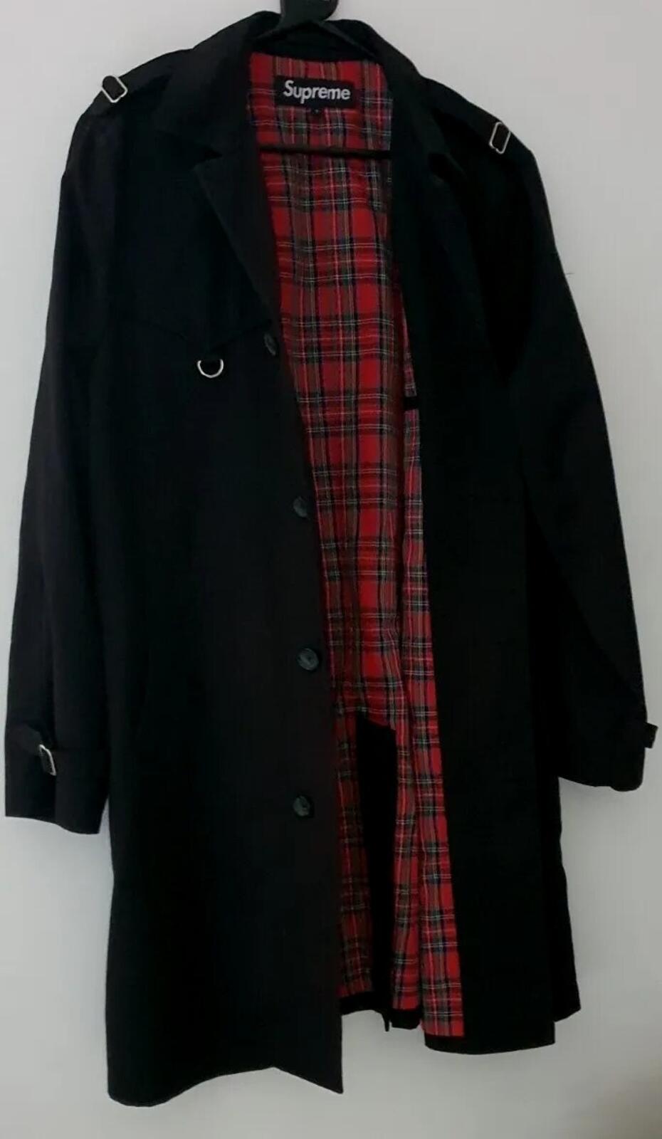 SS19 Supreme D-Ring Trenchcoat schwarz Größe L groß wasserabweisend 1x getragen