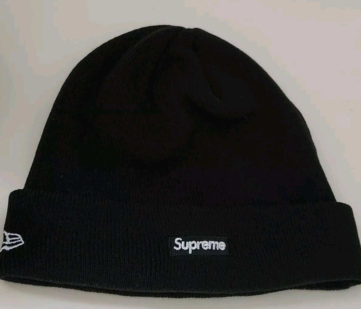 FW14 Supreme New Era Tonal Box Logo Black Beanie Sehr Seltene Mütze Vintage 2014