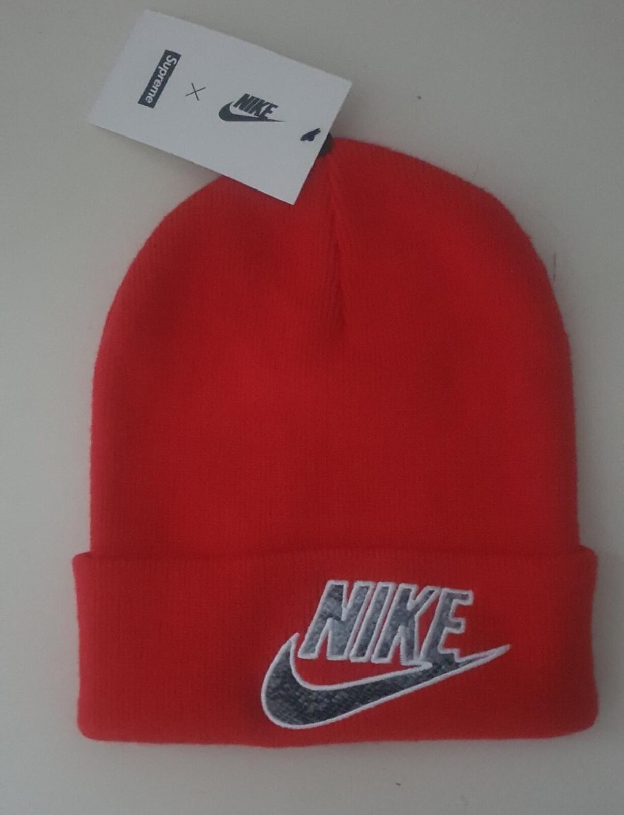 SS21 Supreme x Nike Snakeskin Beanie Red