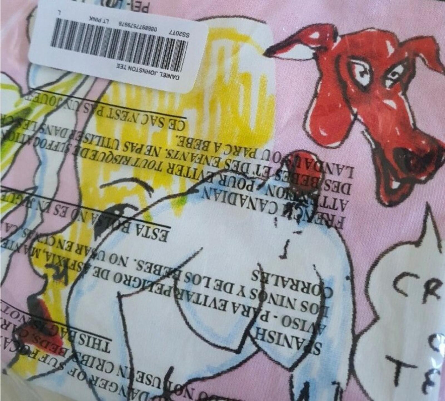 SS20 Supreme x Daniel Johnston tee Light pink T-shirt L large New and unopened