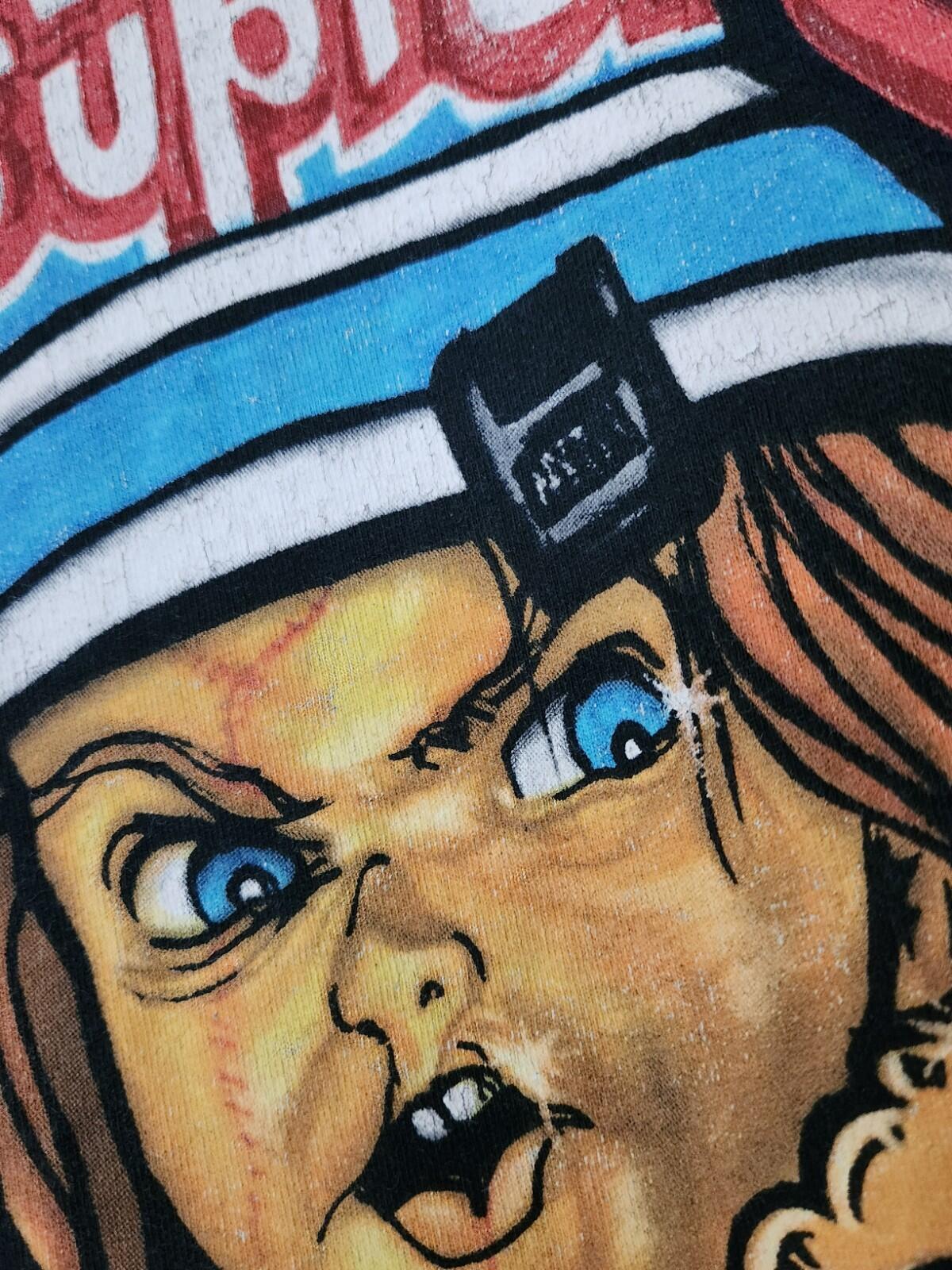 SS14 Supreme x Chucky "40 Deuce" T-Shirt Artwork von King Phade Marineblaues T-Shirt Vintage