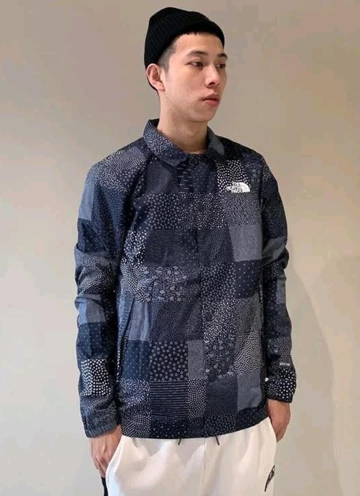 THE NORTH FACE Patchwork Coach Jacket Windwall Light Summer Navy S Small TNF