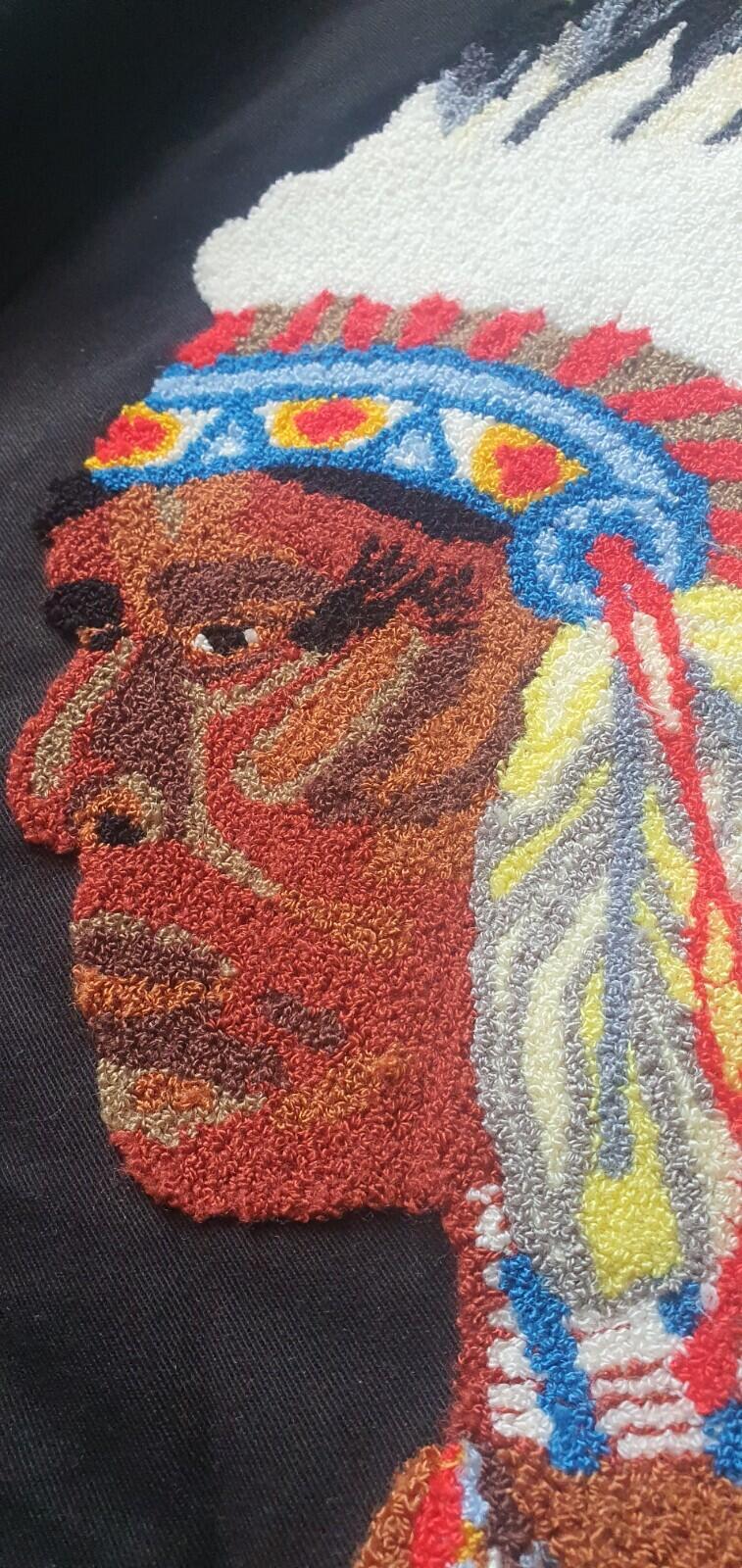 FW17 Supreme Chief Harrington Jacket Chenille Indian Black Size S
