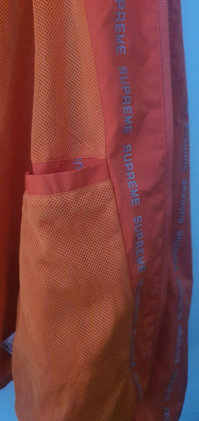 FW18 Supreme Reflective Text Track Jacket Naranja Talla S Resistente al agua