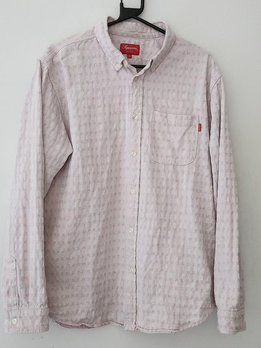 SS20 Supreme Stripe Logo Jacquard denim long sleeve L/S shirt L large