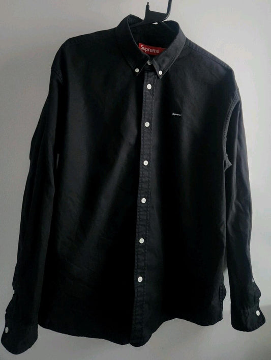 SS24 Supreme Small Box Black Shirt  Size M Medium Button Up Long Sleeve