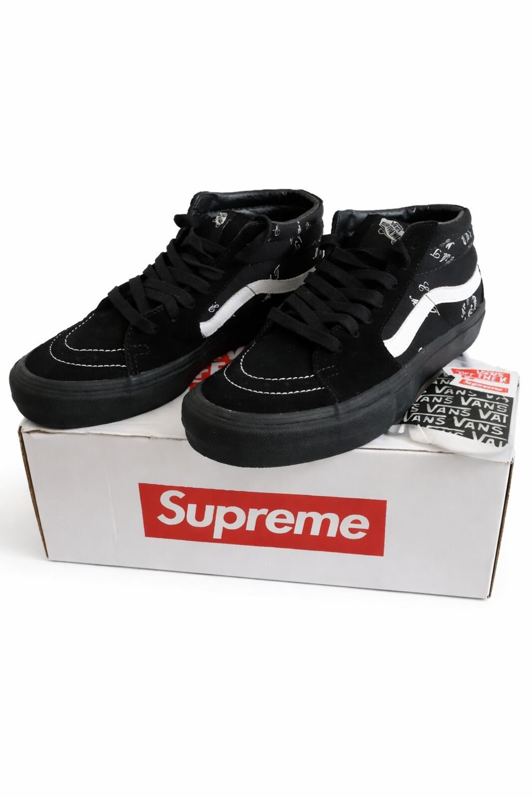 FW15 Supreme Vans Eat Me Sk8-Mid  1/1 factory defect Black Size UK 8 US 9 EUR 42