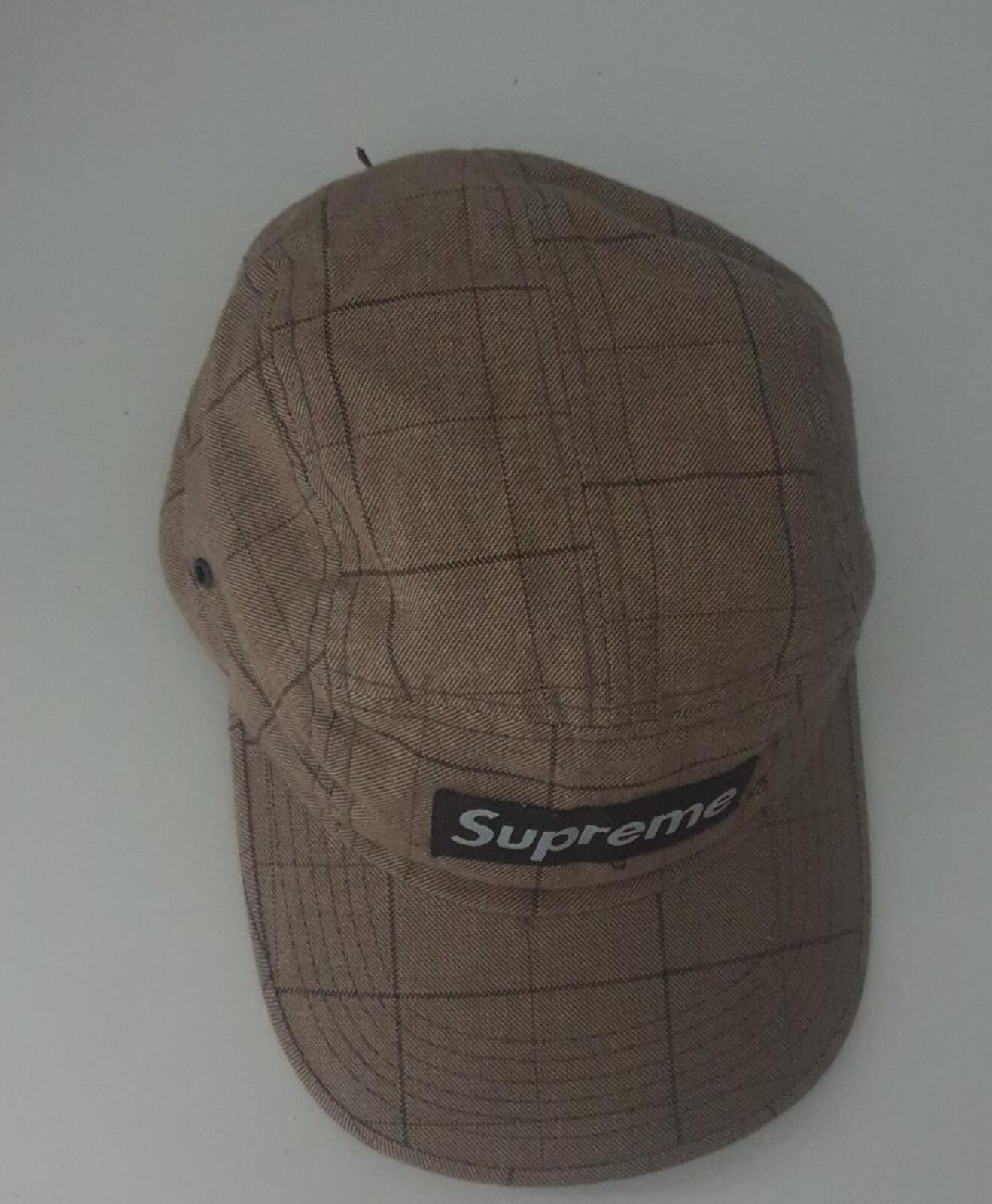 2002 Supreme Tweed Camp Cap Mütze Vintage Sehr selten Braun Beige
