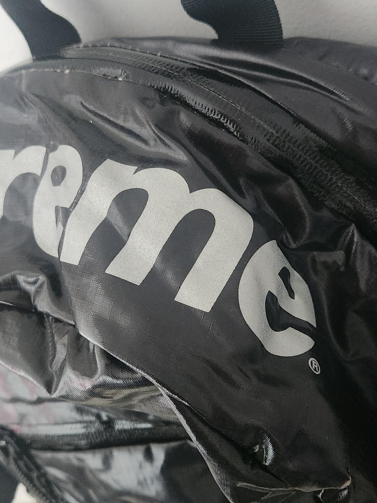 FW17 Supreme black backpack Cordura Fabric box logo Reflective text 20L Bag