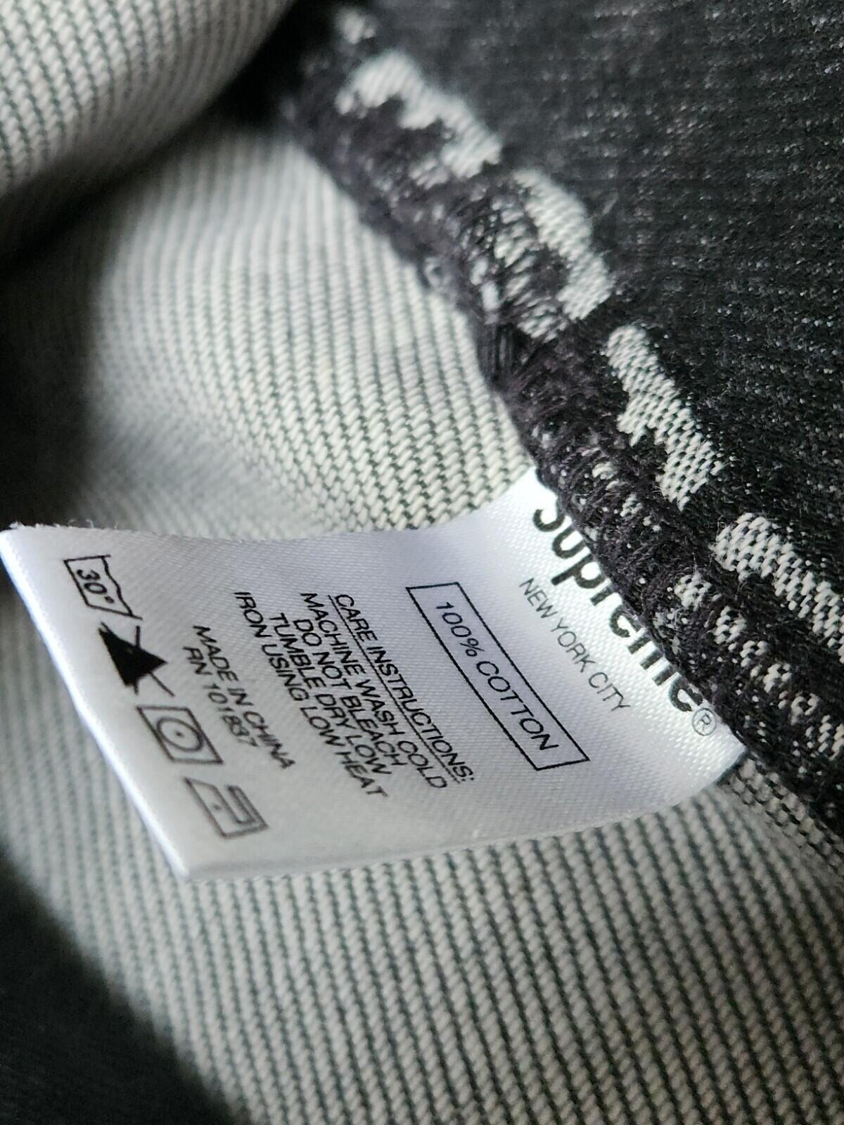 FW20 Supreme Logo Stripe Jacquard Regular Jeans size 32 Black Jean Trousers